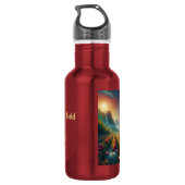 Aardbeienveld van dromen waterfles  (Achterkant)