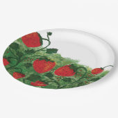 Aardbeienveld Waterverf illustratie Papieren Bordje (Gekanteld)