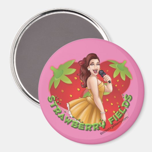 Aardbeienvelden Cartoon Magnet (Voorkant / Achterkant)