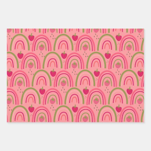 Aardbeienvelden Delight 1 Inpakpapier Vel (Voorkant 2)