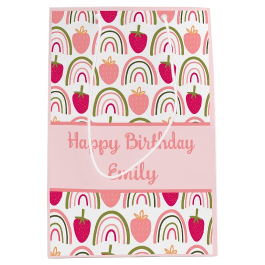 Aardbeienvelden Delight 2 Medium Cadeauzakje (Voorkant)