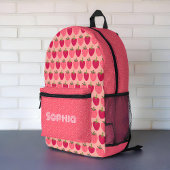 Aardbeienvelden Delight - aangepaste naam Bedrukte Rugzak