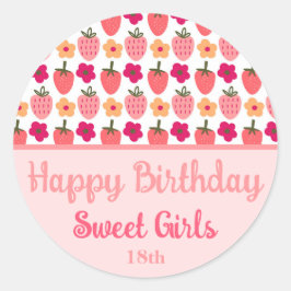 Aardbeienvelden Delight Ronde Sticker