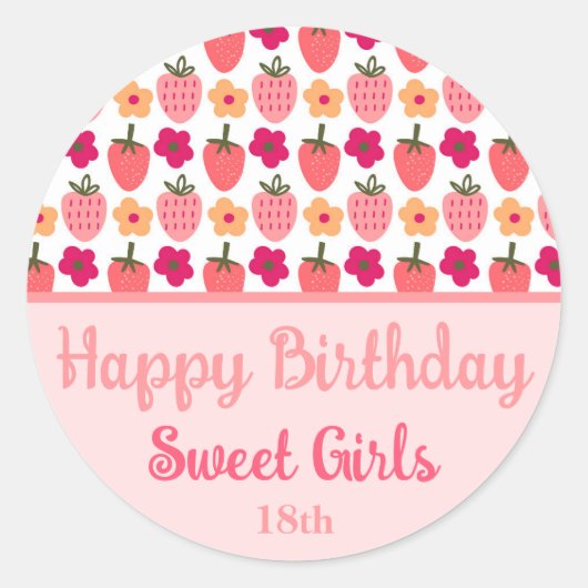 Aardbeienvelden Delight Ronde Sticker (Voorkant)