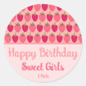 Aardbeienvelden Delight Ronde Sticker (Voorkant)