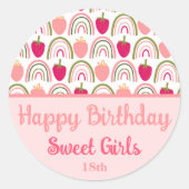 Aardbeienvelden Delight Ronde Sticker (Voorkant)