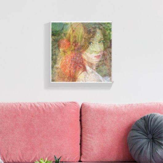 Aardbeienvelden Niets is Echt Canvas Print (Insitu (Woonkamer))