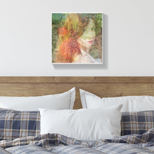 Aardbeienvelden Niets is Echt Canvas Print (Insitu (Slaapkamer))