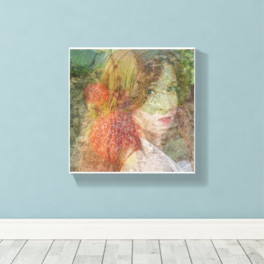 Aardbeienvelden Niets is Echt Canvas Print (Insitu (Houten vloer))