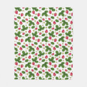Aardbeienvelden op wit fleece deken (Voorkant)