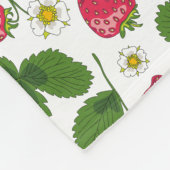Aardbeienvelden op wit fleece deken (Hoek)