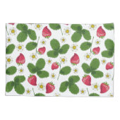 Aardbeienvelden op wit kussensloop (Achterkant-Links)