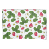 Aardbeienvelden op wit kussensloop (Voorkant-Links)