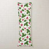 Aardbeienvelden op wit lichaamskussen (Voorkant Verticaal)