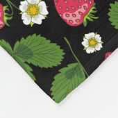 Aardbeienvelden op zwart fleece deken (Hoek)