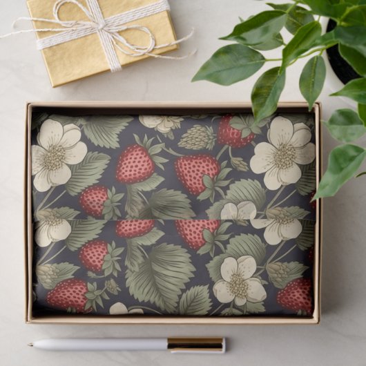  aardbeienvelden Patroon Decoupage Tissuepapier (Geschenk)