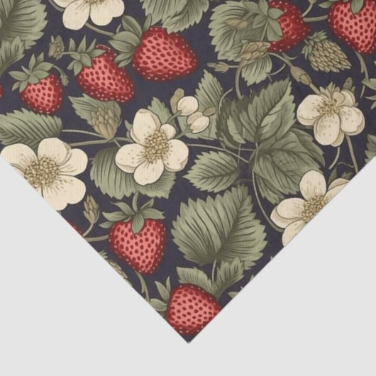 aardbeienvelden Patroon Decoupage Tissuepapier (Detail)