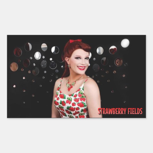 Aardbeienvelden Spiegelen Foto Stickers (Voorkant)