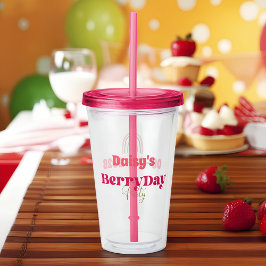 Aardbeienvelden Verrukking Verjaardag Acryl Drinkbeker