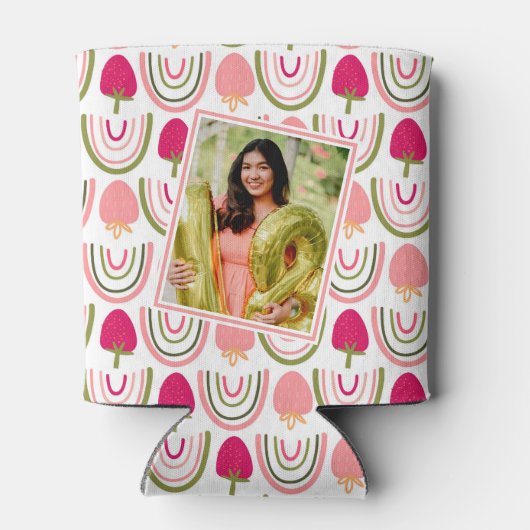 Aardbeienvelden Verrukking Verjaardag Blikjeskoeler (Achterkant)