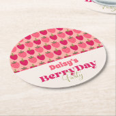 Aardbeienvelden Verrukking Verjaardag Ronde Kartonnen Onderzetter (Gebogen)