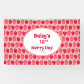 Aardbeienvelden Verrukking Verjaardag Spandoek (Horizontaal)