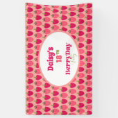 Aardbeienvelden Verrukking Verjaardag Spandoek (Verticaal)