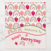 Aardbeienvelden Verrukking Verjaardag Wijn Etiket (Enkel label)