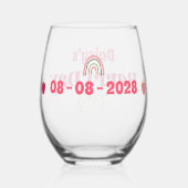 Aardbeienvelden Verrukking Verjaardag Wijnglas Zonder Voet (Achterkant)