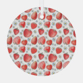 Aardbeienvelden: zomerse frisheid glas ornament (Achterkant)