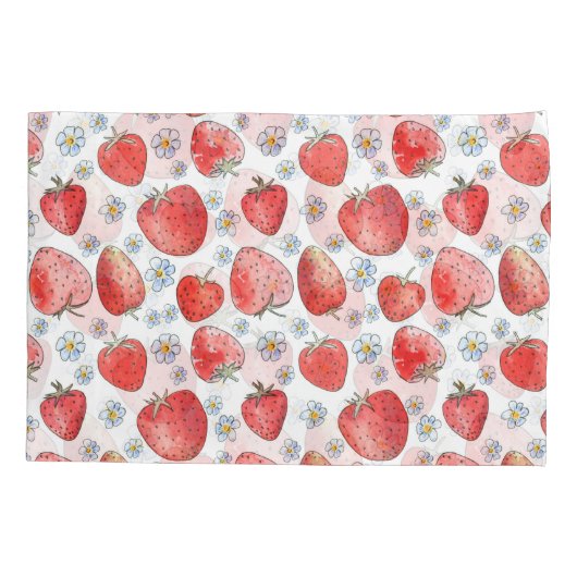 Aardbeienvelden: zomerse frisheid kussensloop (Achterkant)