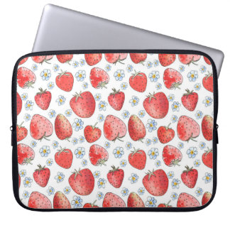 Aardbeienvelden: zomerse frisheid laptop sleeve
