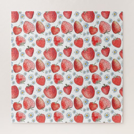 Aardbeienvelden: zomerse frisheid legpuzzel (Verticaal)