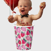 Aardbeienvelden zomertijd picknick roze papieren bekers