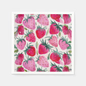 Aardbeienvelden zomertijd picknick roze servet (Voorkant)