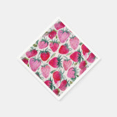 Aardbeienvelden zomertijd picknick roze servet (Hoek)
