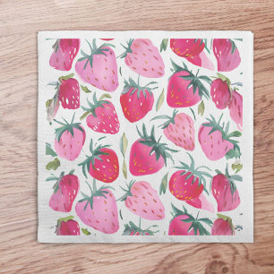 Aardbeienvelden zomertijd picknick roze servet