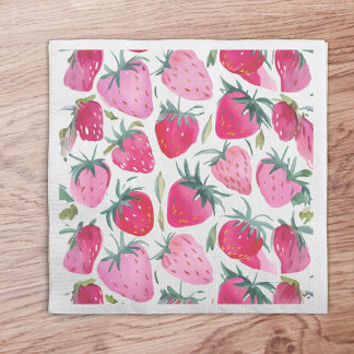 Aardbeienvelden zomertijd picknick roze servet