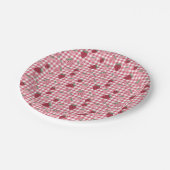 Aardbeienveldpatroon Papieren Bordje (Gekanteld)