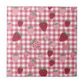 Aardbeienveldpatroon Tegeltje (Voorkant)