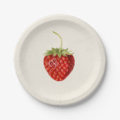  aardbeienverjaardagsfeestje papieren bordje (Voorkant)