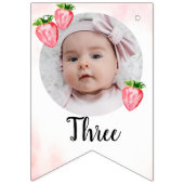 Aardbeienverjaardagsvlaggen mijlpaal poster vlaggetjes (Derde vlag)