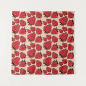 Aardbeienverrukking:  patroonbedel. wandkleed (Voorkant (horizontaal))