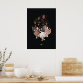 AARDBEIENVLINDER van Alexandra Dikaia Poster (Keuken)