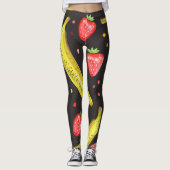 Aardbeienvrucht gepatterd | LEGGINGS (Voorkant)