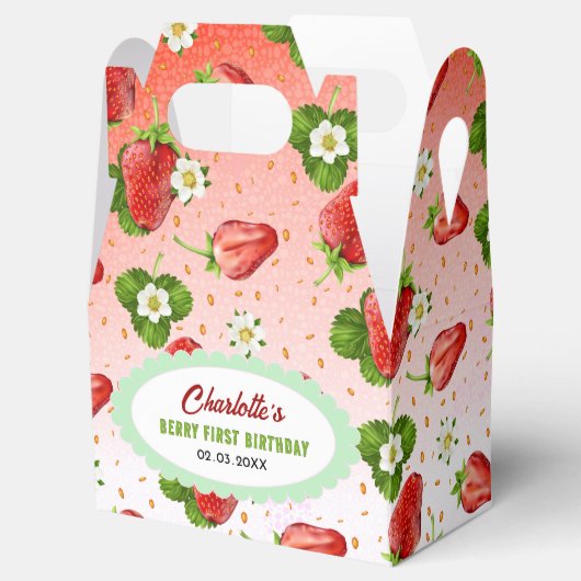 Aardbeienvruchten Bedankdoosjes (Geopend)