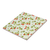 Aardbeienvruchten, bladeren en bloemen tegeltje (Zijkant)