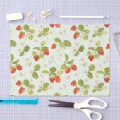 Aardbeienvruchten, bladeren en bloemen tissuepapier (Craft)