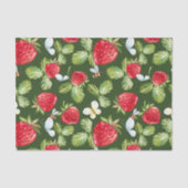 Aardbeienvruchten, bladeren en honingbijen tissuepapier (Voorkant)