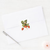 Aardbeienvruchten Botanische afbeelding Vierkante Sticker (Envelop)